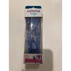 Portable Dark Blue Reusable Utensil Set — Sistema Cutlery To Go